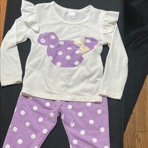 White and Purple Polka Dot Outfit